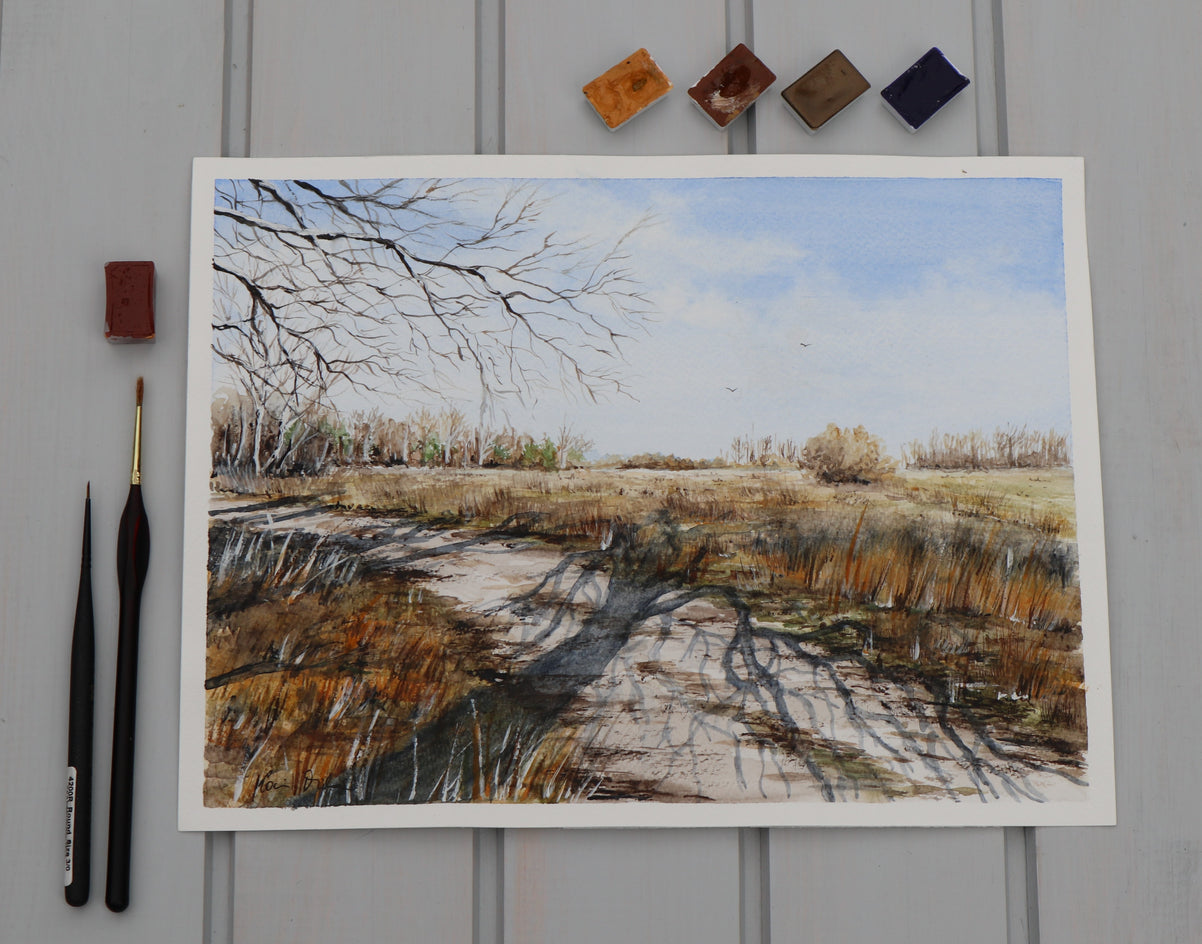 February Walk by Erika Kocsi |  Closeup View of Artwork 