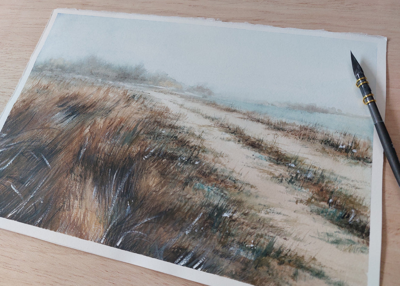 Foggy October. by Erika Kocsi |  Closeup View of Artwork 