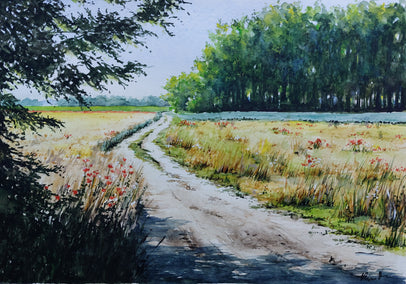 watercolor painting by Erika Kocsi titled In the Middle of June.