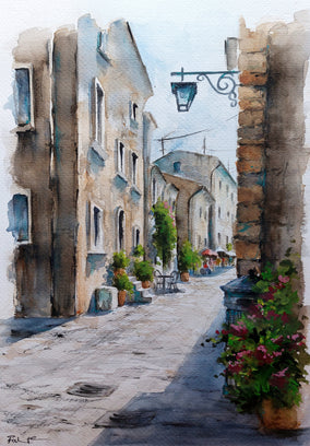 Original art for sale at UGallery.com | Italian Atmosphere. by Erika Kocsi | $800 | watercolor painting | 14' h x 10' w