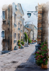 watercolor painting by Erika Kocsi titled Italian Atmosphere.