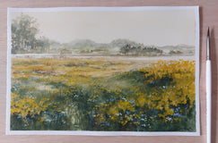 Original art for sale at UGallery.com | May Morning. by Erika Kocsi | $500 | watercolor painting | 7' h x 11' w | thumbnail 3