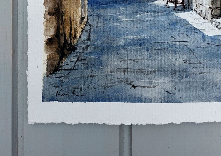 On the Streets of Orvieto. by Erika Kocsi |  Side View of Artwork 