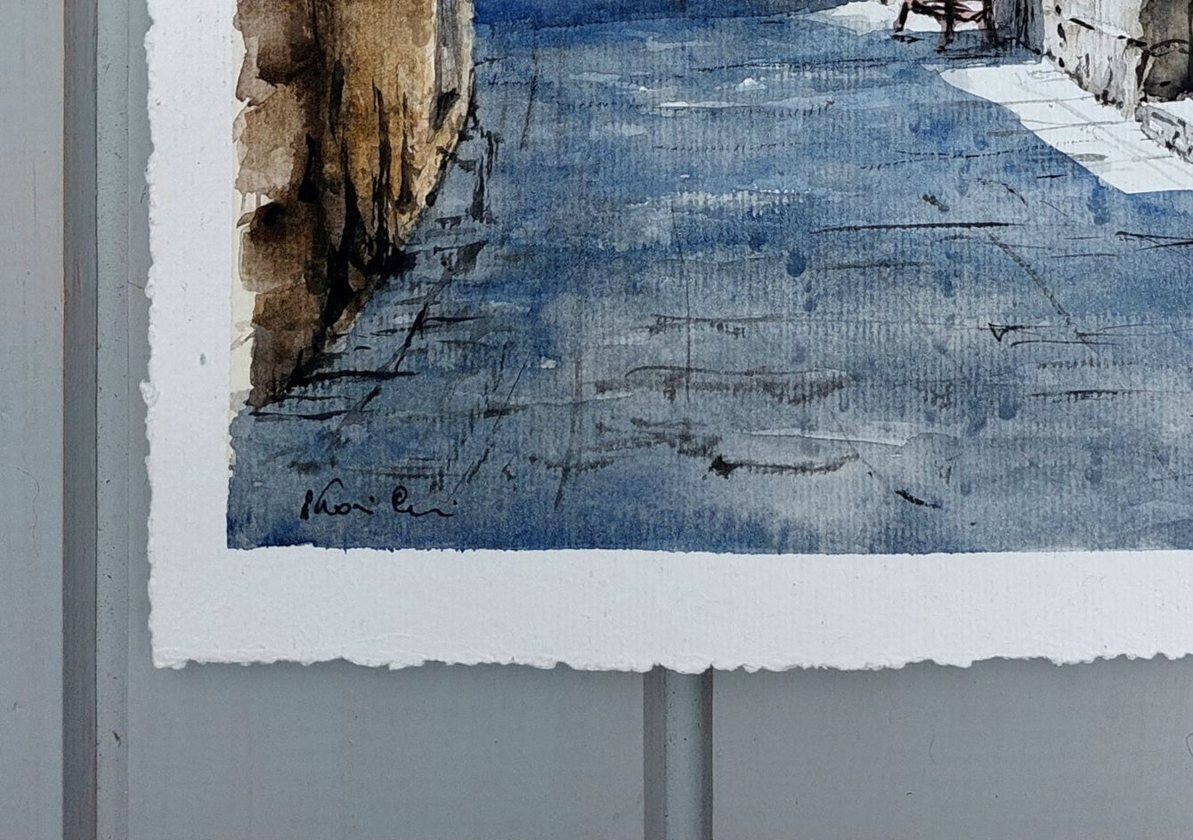 On the Streets of Orvieto. by Erika Kocsi |  Side View of Artwork 