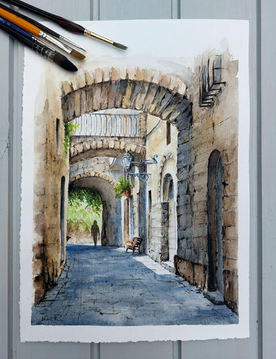 On the Streets of Orvieto. by Erika Kocsi |  Context View of Artwork 