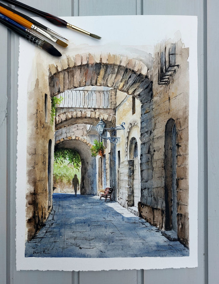 On the Streets of Orvieto. by Erika Kocsi |  Context View of Artwork 