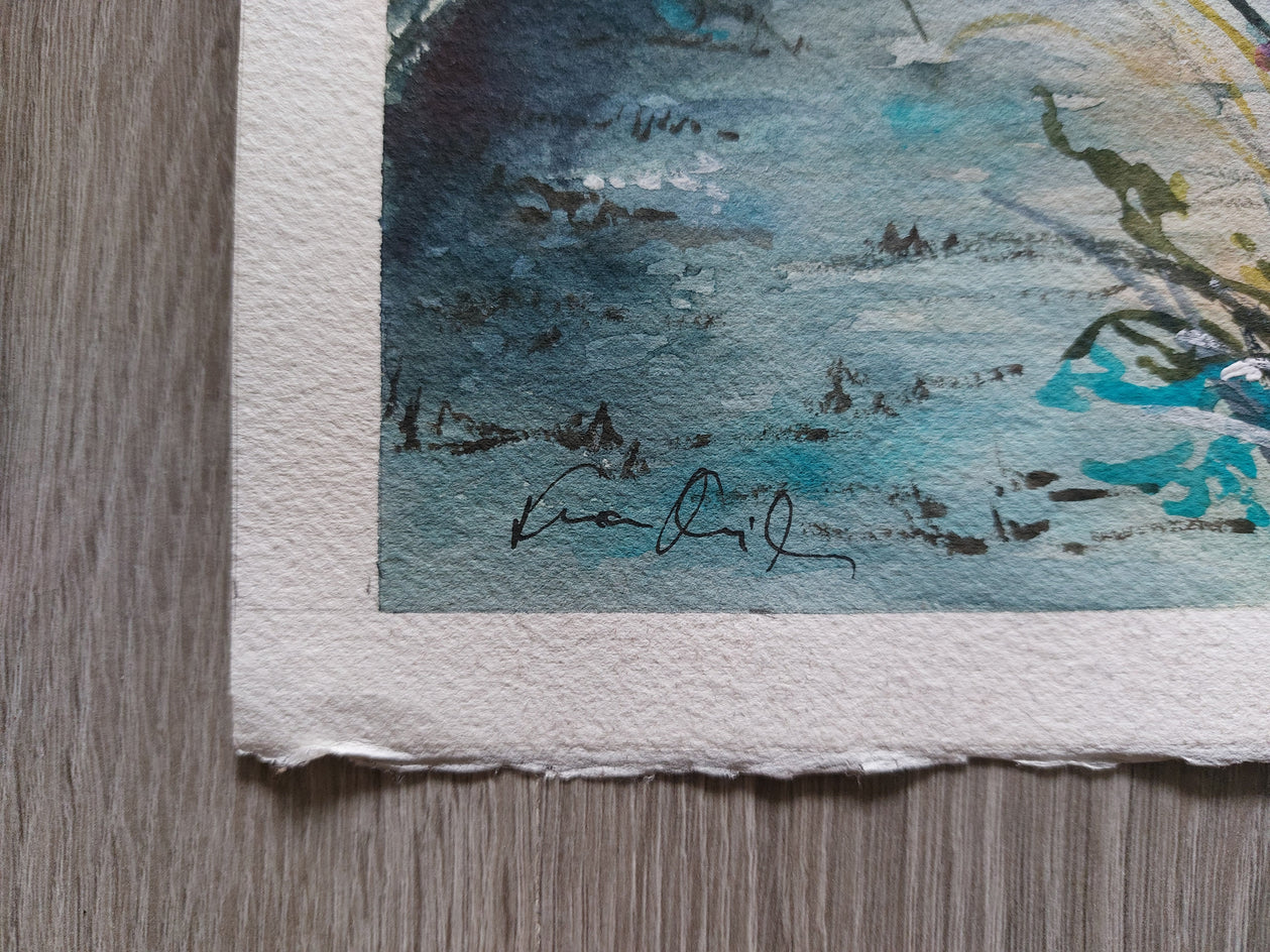 Road to the Big Tree. by Erika Kocsi |  Side View of Artwork 