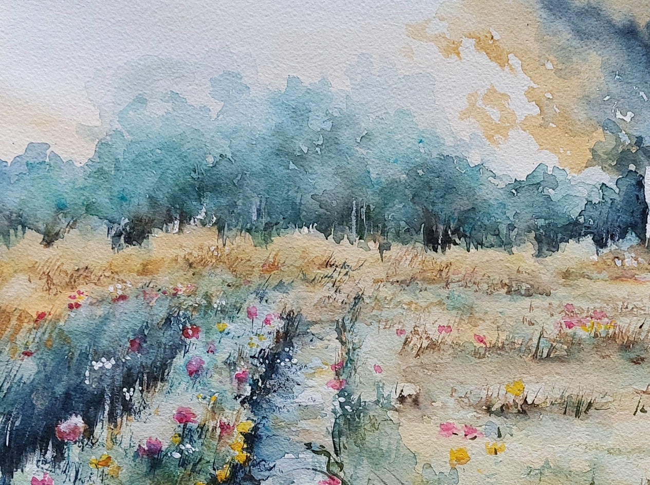 Road to the Big Tree. by Erika Kocsi |  Closeup View of Artwork 