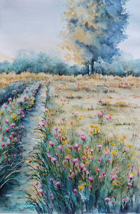 Original art for sale at UGallery.com | Road to the Big Tree. by Erika Kocsi | $1,050 | watercolor painting | 25' h x 18' w