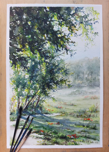 Shadows by Erika Kocsi |  Side View of Artwork 