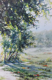 watercolor painting by Erika Kocsi titled Shadows