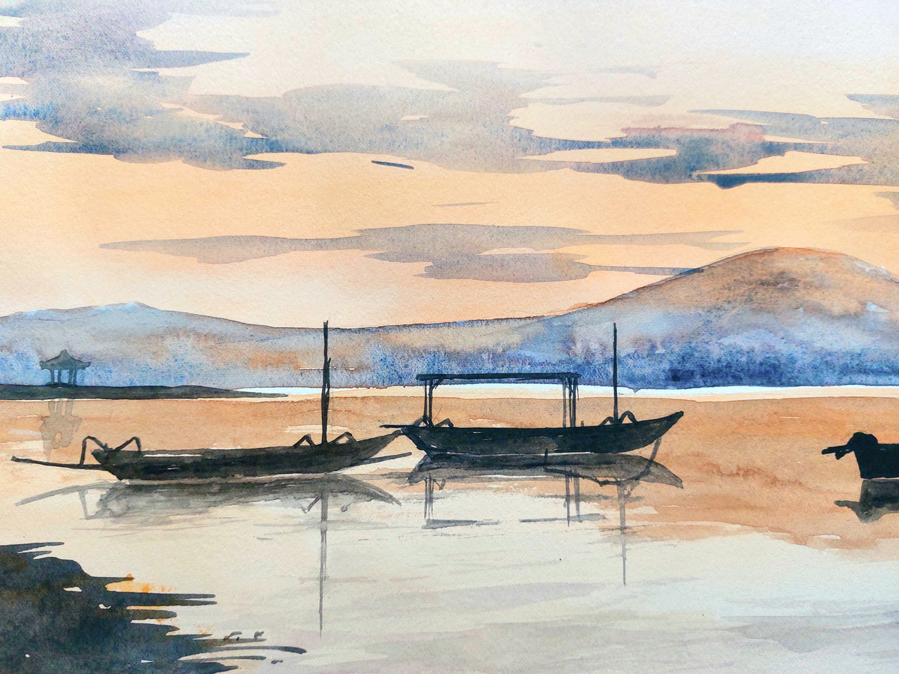 Sunset on the Island of Bali. by Erika Kocsi |  Context View of Artwork 