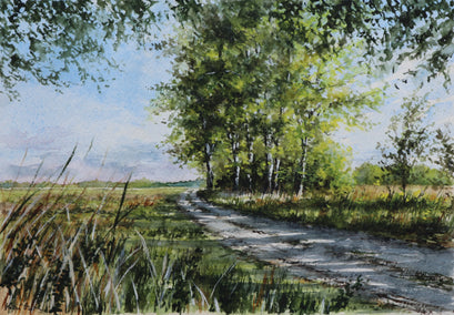 watercolor painting by Erika Kocsi titled The Shadow of the Trees