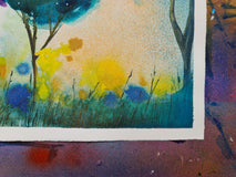 Original art for sale at UGallery.com | Celestial Journey by Evgenia Smirnova | $700 | watercolor painting | 15' h x 23' w | thumbnail 2