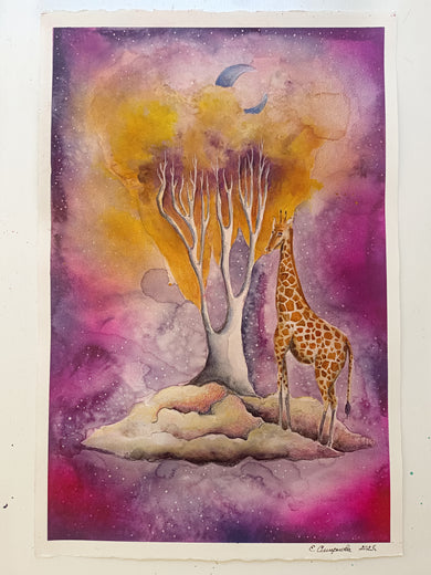 Giraffe and the Golden Tree by Evgenia Smirnova |  Context View of Artwork 