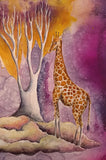 Original art for sale at UGallery.com | Giraffe and the Golden Tree by Evgenia Smirnova | $700 | mixed media artwork | 23' h x 15' w | thumbnail 4