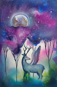 mixed media artwork by Evgenia Smirnova titled Keeper of the Night