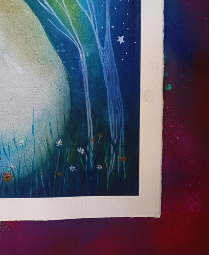 Night Knows the Way by Evgenia Smirnova |  Side View of Artwork 