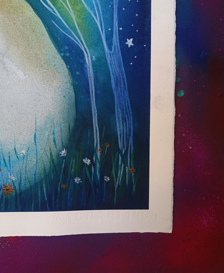 Night Knows the Way by Evgenia Smirnova |  Side View of Artwork 