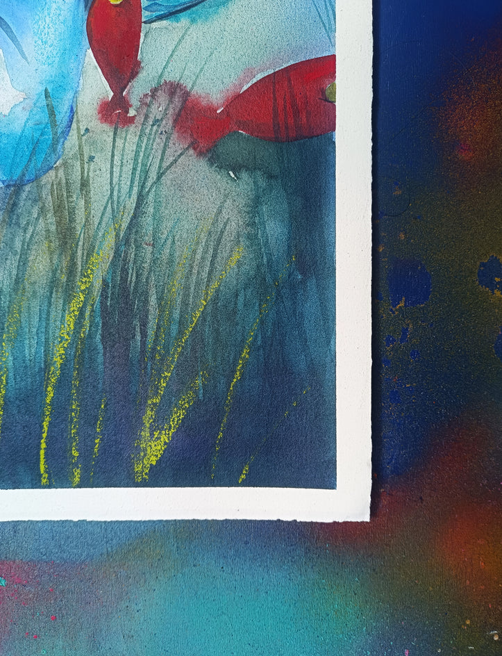 Paper Boat Dreams by Evgenia Smirnova |  Side View of Artwork 