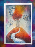 Original art for sale at UGallery.com | Quiet Storm Within by Evgenia Smirnova | $700 | mixed media artwork | 23' h x 15' w | thumbnail 3