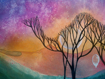 Original art for sale at UGallery.com | Silent Horizon by Evgenia Smirnova | $700 | mixed media artwork | 15' h x 23' w | thumbnail 4