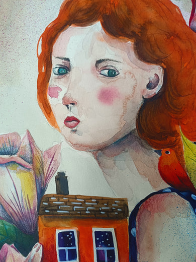 The Keeper of the Red House by Evgenia Smirnova |   Closeup View of Artwork 