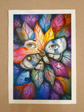 Original art for sale at UGallery.com | The Language of Transformation by Evgenia Smirnova | $550 | mixed media artwork | 16.5' h x 11.7' w | thumbnail 3
