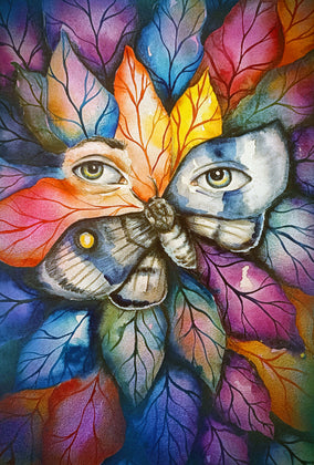 Original art for sale at UGallery.com | The Language of Transformation by Evgenia Smirnova | $550 | mixed media artwork | 16.5' h x 11.7' w