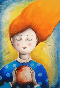 pastel artwork by Evgenia Smirnova titled The Girl and the Sphere