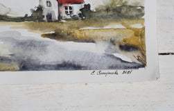 Original art for sale at UGallery.com | Become the Moon by Evgenia Smirnova | $650 | watercolor painting | 23' h x 15' w | thumbnail 2