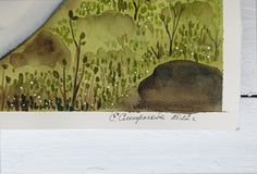 Original art for sale at UGallery.com | Elephant on the Hill by Evgenia Smirnova | $650 | watercolor painting | 23' h x 15' w | thumbnail 2