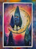 Original art for sale at UGallery.com | Guardian of Dreams by Evgenia Smirnova | $700 | watercolor painting | 23' h x 15' w | thumbnail 3
