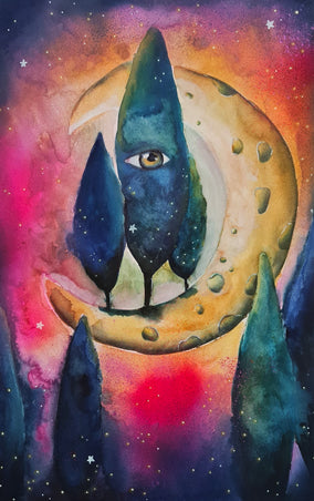 Original art for sale at UGallery.com | Guardian of Dreams by Evgenia Smirnova | $700 | watercolor painting | 23' h x 15' w
