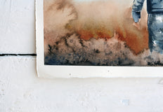 Original art for sale at UGallery.com | The Astronaut by Evgenia Smirnova | $650 | watercolor painting | 23' h x 15' w | thumbnail 2