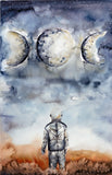 Original art for sale at UGallery.com | The Astronaut by Evgenia Smirnova | $650 | watercolor painting | 23' h x 15' w | thumbnail 1