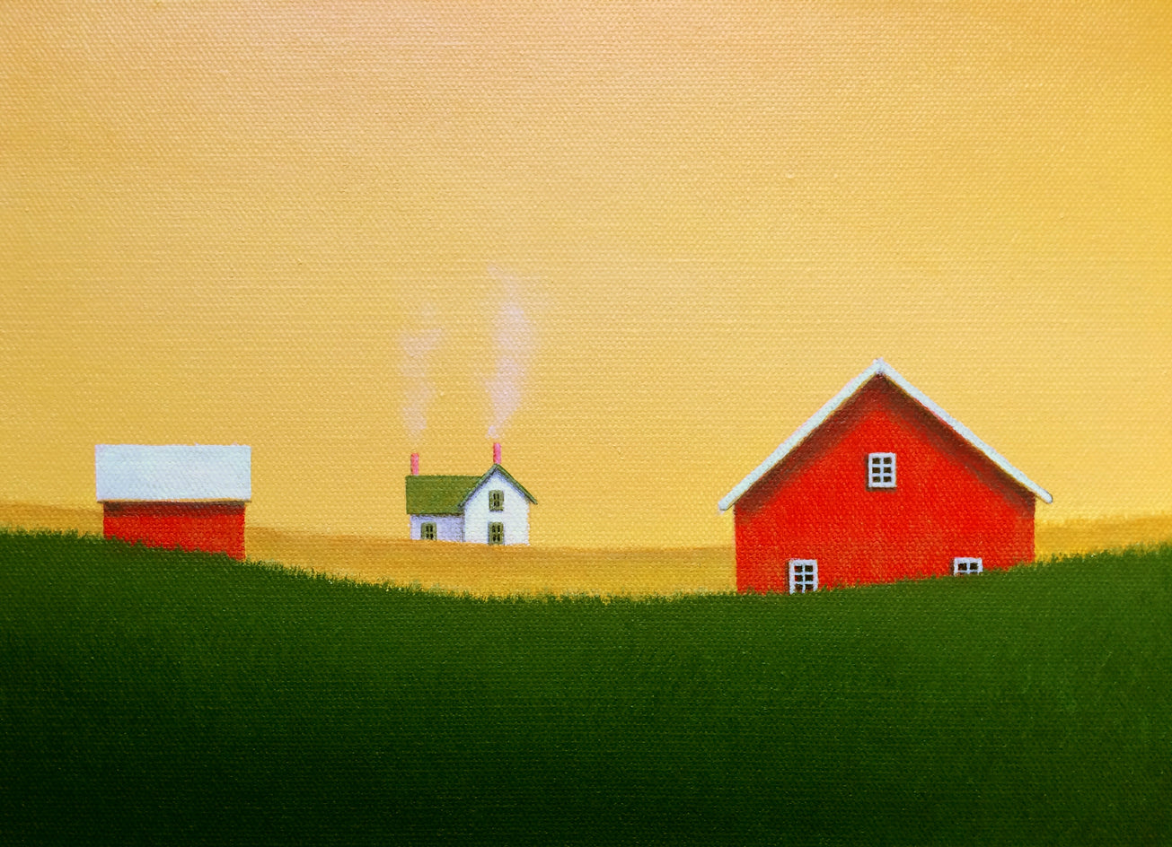 Under a Golden Sky by Sharon France |  Side View of Artwork 