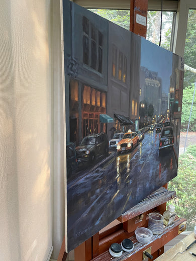 Evening Rain by Faye Vander Veer |  Side View of Artwork 