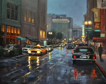 oil painting by Faye Vander Veer titled Evening Rain