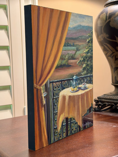 View from a Tuscan Villa by Faye Vander Veer |  Side View of Artwork 