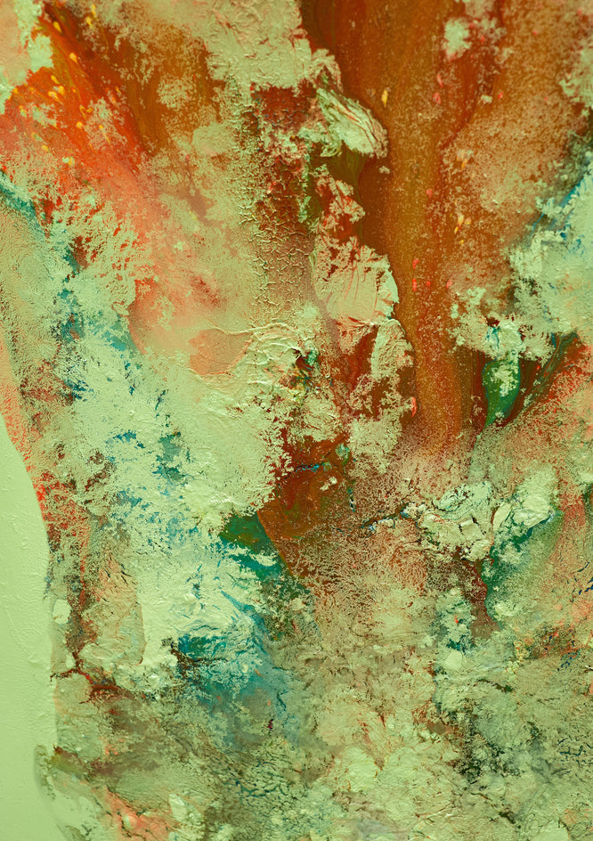 Absttacción en Verde by Fernando Bosch |  Closeup View of Artwork 