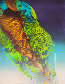 mixed media artwork by Fernando Bosch titled Gravedad Ígnea