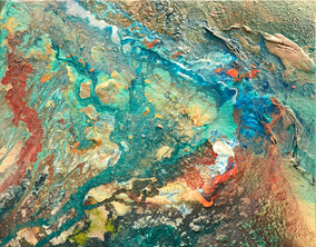 Original art for sale at UGallery.com | Marea Mineral by Fernando Bosch | $2,350 | mixed media artwork | 21.65' h x 27.56' w