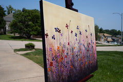 Original art for sale at UGallery.com | Purple Daisies by Fernando Garcia | $2,875 | acrylic painting | 30' h x 40' w | thumbnail 3