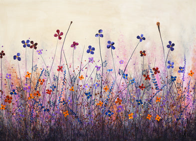 acrylic painting by Fernando Garcia titled Purple Daisies