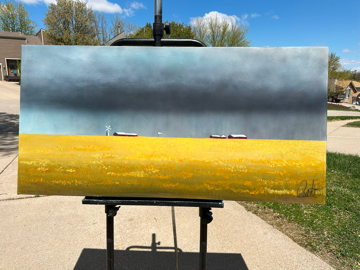 Rain on the Farm by Fernando Garcia |  Closeup View of Artwork 