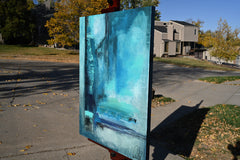 Original art for sale at UGallery.com | Broken Turquoise by Fernando Garcia | $2,525 | mixed media artwork | 40' h x 30' w | thumbnail 3