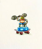 Original art for sale at UGallery.com | Scooter by Diane Flick | $175 | mixed media artwork | 5.87' h x 5' w | thumbnail 1