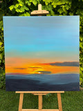 Original art for sale at UGallery.com | Blue Dusk by Francesca Currie | $2,550 | oil painting | 31.4' h x 31.4' w | thumbnail 3