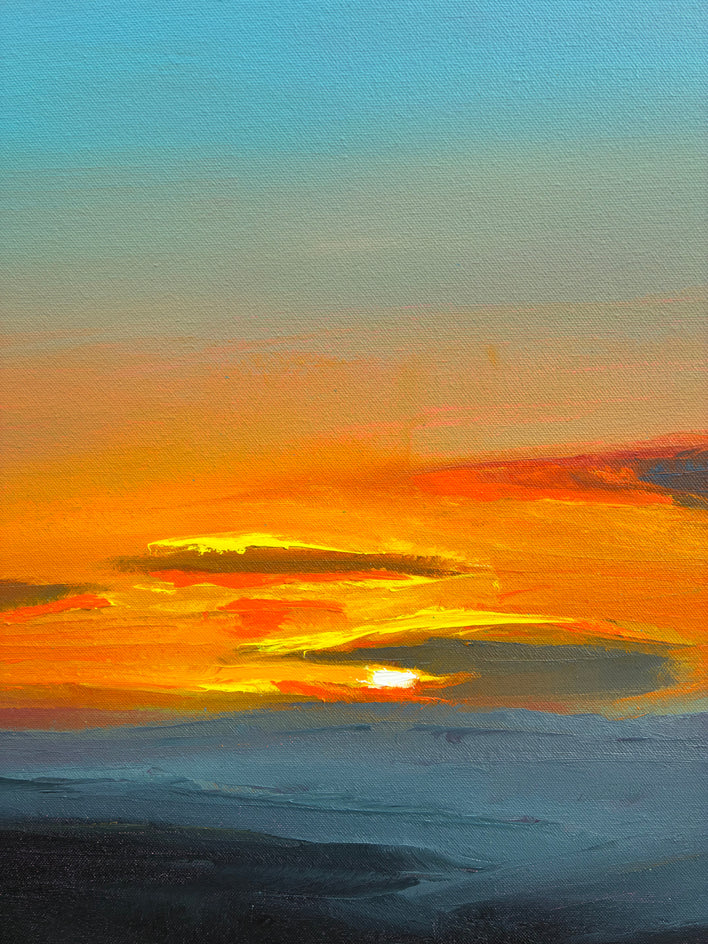 Blue Dusk by Francesca Currie |  Closeup View of Artwork 